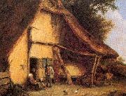 Ostade, Adriaen van A Peasant Family Outside a Cottage oil